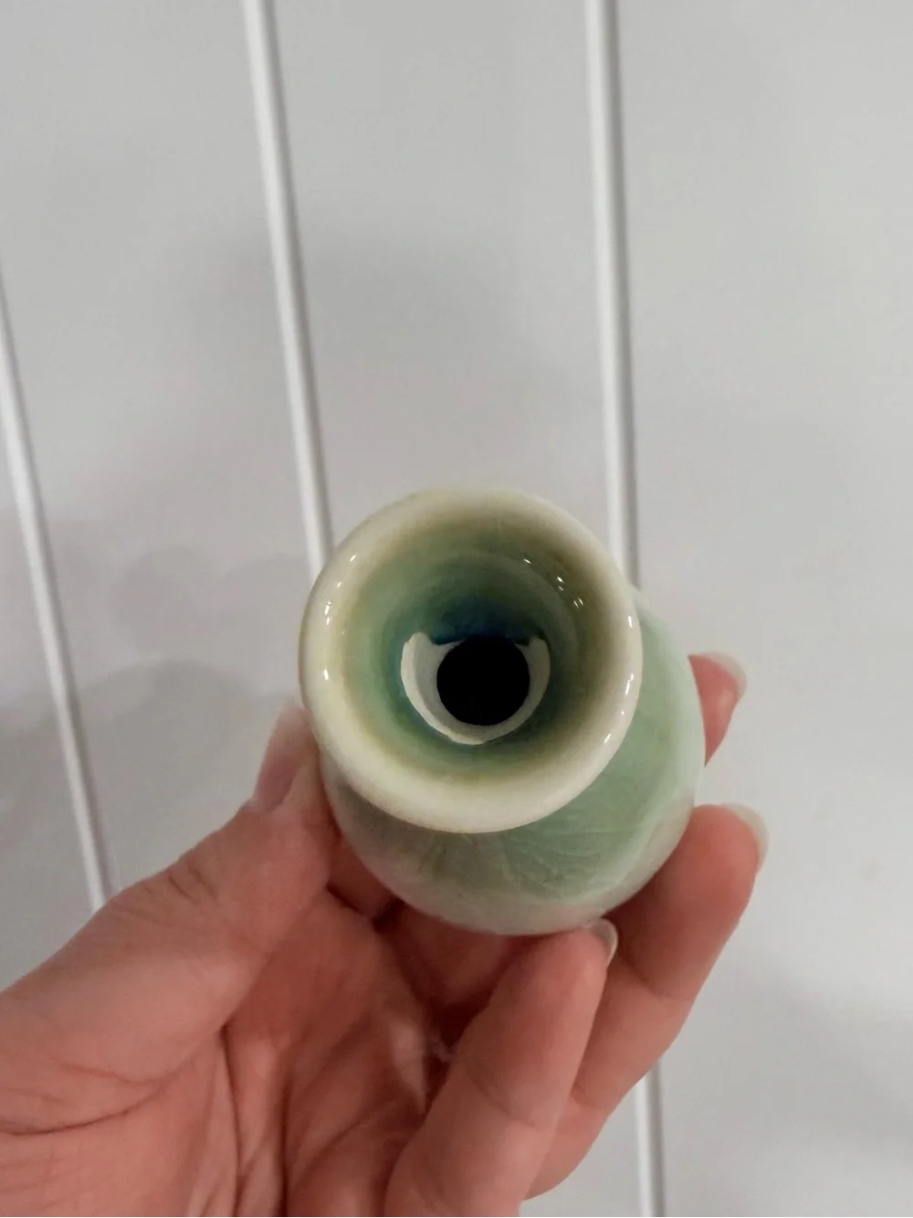 Green Ombre Ceramic Bud Vase